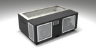 BlueCube C3 cold plunge tub black with perforated screens with gel coated tub left front view [bc color=black screen=screen deck=none tub=gel-coated view=fl]