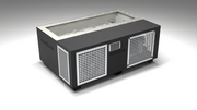 BlueCube C3 cold plunge tub black with perforated screens with gel coated tub left front view [bc color=black screen=screen deck=none tub=gel-coated view=fl]