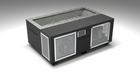 BlueCube C3 cold plunge tub black with perforated screens with hempcarbon tub left front view [bc color=black screen=screen deck=none tub=hempcarbon view=fl]