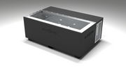 BlueCube C3 cold plunge tub black with perforated screens left back view [bc color=black screen=screen deck=none tub=stainless view=bl]