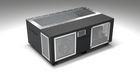 BlueCube C3 cold plunge tub black with perforated screens left front view [bc color=black screen=screen deck=none tub=stainless view=fl]