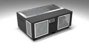 BlueCube C3 cold plunge tub black with perforated screens left front view [bc color=black screen=screen deck=none tub=stainless view=fl]