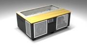 BlueCube C3 cold plunge tub black with perforated screens with white maple deck with gel coated tub left front view [bc color=black screen=screen deck=white-maple tub=gel-coated view=fl]