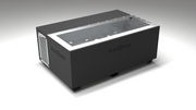 BlueCube C3 cold plunge tub black with perforated screens right back view [bc color=black screen=screen deck=none tub=stainless view=br]