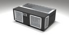 BlueCube C3 cold plunge tub black with perforated screens right front view [bc color=black screen=screen deck=none tub=stainless view=fr]