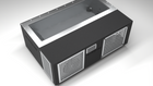 BlueCube C3 cold plunge tub black with perforated screens top down view [bc color=black screen=screen deck=none tub=stainless view=top]