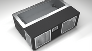 BlueCube C3 cold plunge tub black with perforated screens top down view [bc color=black screen=screen deck=none tub=stainless view=top]