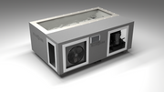 BlueCube C3 cold plunge tub grey with gel coated tub left front view [bc color=grey screen=frame deck=none tub=gel-coated view=fl]