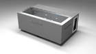 BlueCube C3 cold plunge tub grey left back view [bc color=grey screen=frame deck=none tub=stainless view=bl]
