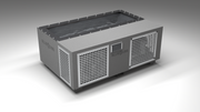 BlueCube C3 cold plunge tub grey with perforated screens with carbon fiber tub left front view [bc color=grey screen=screen deck=none tub=carbon-fiber view=fl]