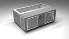 BlueCube C3 cold plunge tub grey with perforated screens with gel coated tub left front view [bc color=grey screen=screen deck=none tub=gel-coated view=fl]