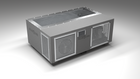BlueCube C3 cold plunge tub grey with perforated screens left front view [bc color=grey screen=screen deck=none tub=stainless view=fl]