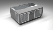 BlueCube C3 cold plunge tub grey with perforated screens left front view [bc color=grey screen=screen deck=none tub=stainless view=fl]