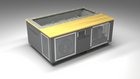 BlueCube C3 cold plunge tub grey with perforated screens with white maple deck with hempcarbon tub left front view [bc color=grey screen=screen deck=white-maple tub=hempcarbon view=fl]