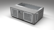 BlueCube C3 cold plunge tub grey with perforated screens right front view [bc color=grey screen=screen deck=none tub=stainless view=fr]