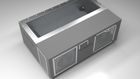 BlueCube C3 cold plunge tub grey with perforated screens top down view [bc color=grey screen=screen deck=none tub=stainless view=top]
