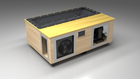 BlueCube C3 cold plunge tub uncladded with white maple deck with carbon fiber tub left front view [bc color=uncladded screen=frame deck=white-maple tub=carbon-fiber view=fl]