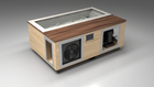 BlueCube C3 cold plunge tub uncladded with walnut deck with gel coated tub left front view [bc color=uncladded screen=frame deck=walnut tub=gel-coated view=fl]