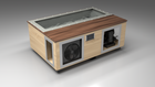 BlueCube C3 cold plunge tub uncladded with walnut deck with hempcarbon tub left front view [bc color=uncladded screen=frame deck=walnut tub=hempcarbon view=fl]