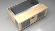 BlueCube C3 cold plunge tub uncladded with perforated screens top down view [bc color=uncladded screen=screen deck=none tub=stainless view=top]