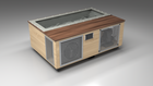 BlueCube C3 cold plunge tub uncladded with perforated screens with walnut deck with hempcarbon tub left front view [bc color=uncladded screen=screen deck=walnut tub=hempcarbon view=fl]
