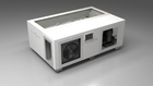 BlueCube C3 cold plunge tub white with gel coated tub left front view [bc color=white screen=frame deck=none tub=gel-coated view=fl]