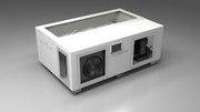 BlueCube C3 cold plunge tub white with gel coated tub left front view [bc color=white screen=frame deck=none tub=gel-coated view=fl]