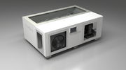 BlueCube C3 cold plunge tub white with hempcarbon tub left front view [bc color=white screen=frame deck=none tub=hempcarbon view=fl]