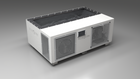 BlueCube C3 cold plunge tub white with perforated screens with carbon fiber tub left front view [bc color=white screen=screen deck=none tub=carbon-fiber view=fl]