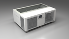 BlueCube C3 cold plunge tub white with perforated screens with hempcarbon tub left front view [bc color=white screen=screen deck=none tub=hempcarbon view=fl]