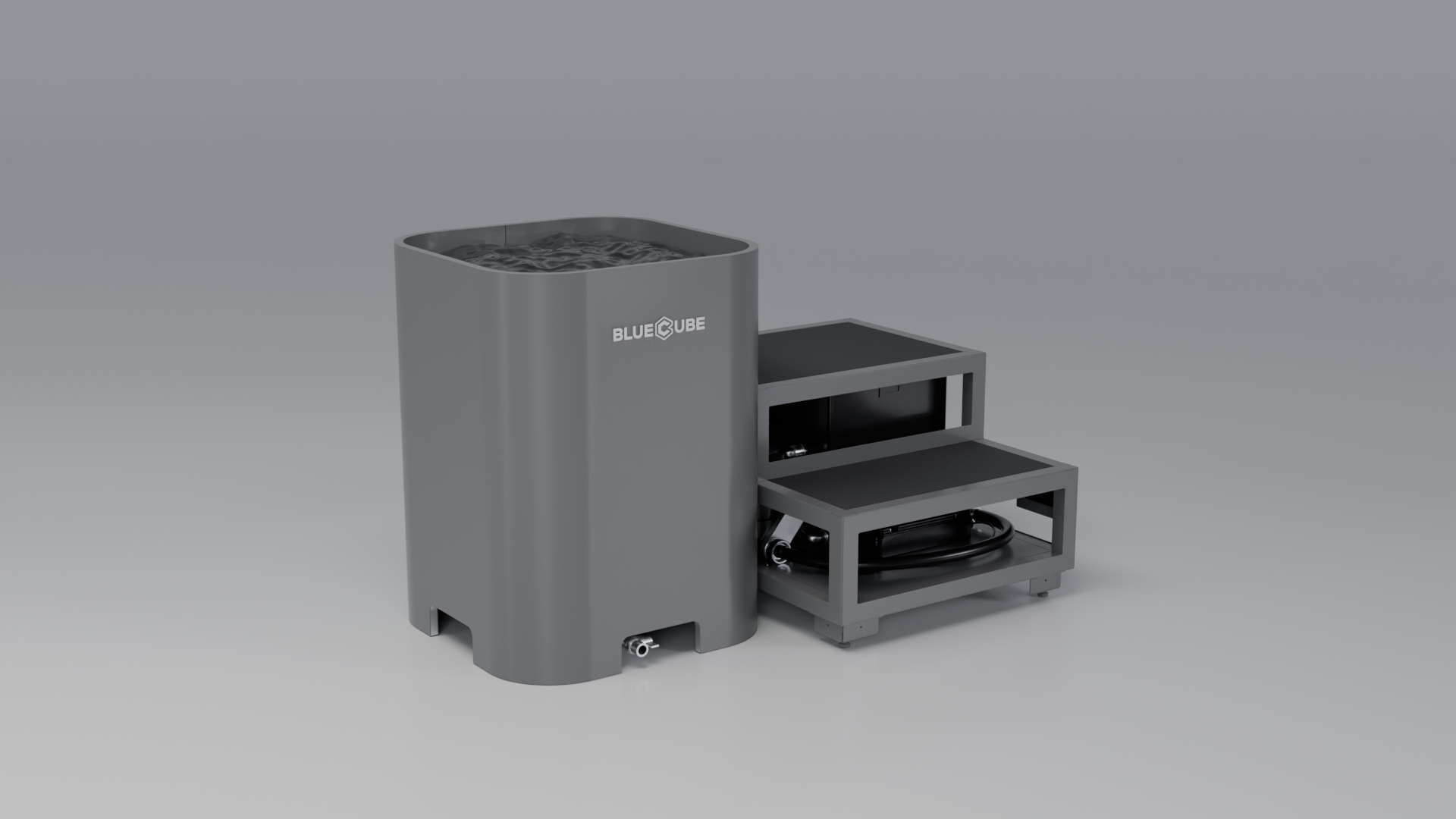 DEEP Cold Plunge Tub grey · fl [bc color=grey view=fl]