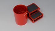 DROP Cold Plunge Tub red · top [bc color=red view=top]