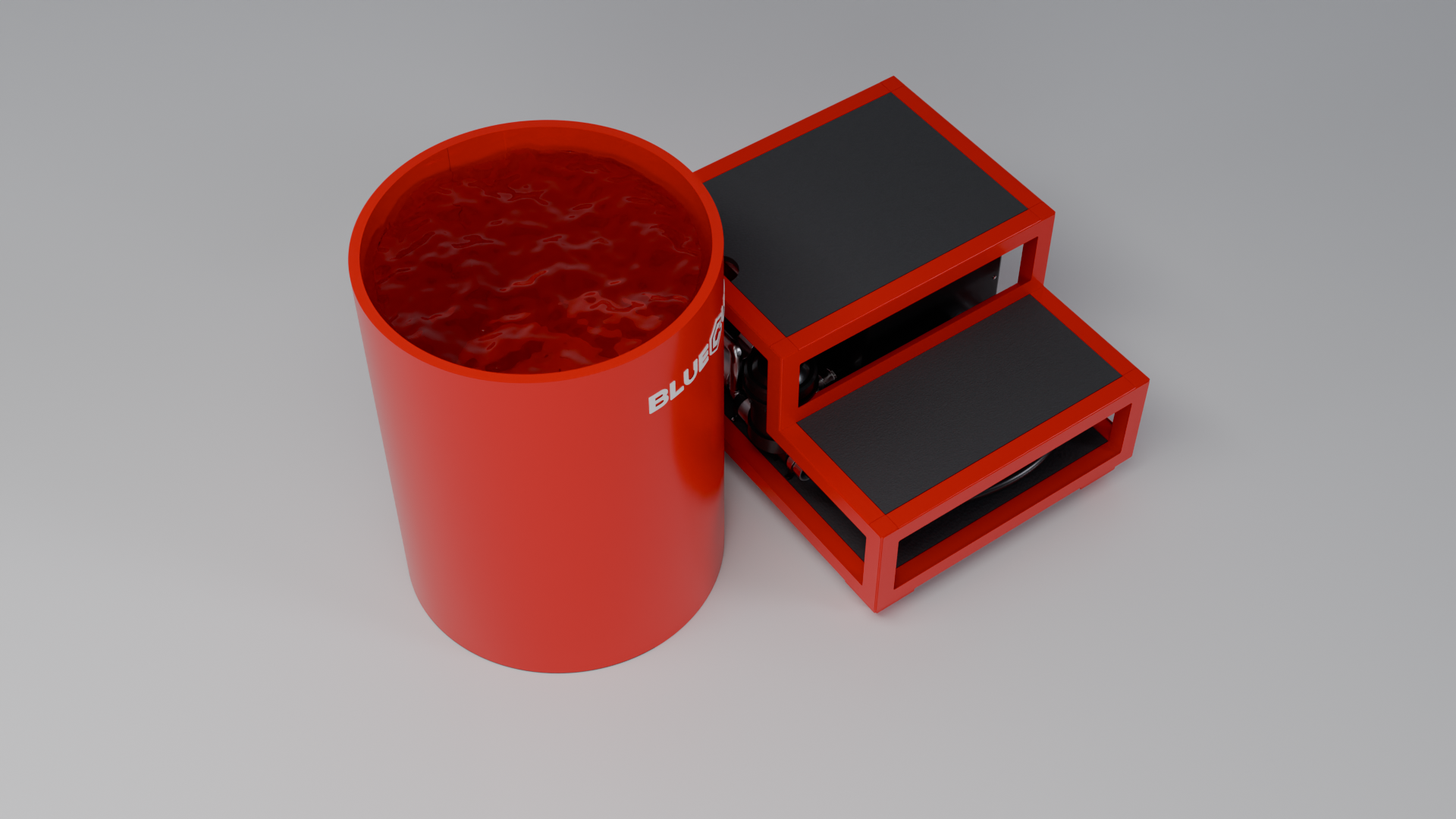 DROP Cold Plunge Tub red · top [bc color=red view=top]