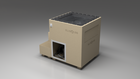 BlueCube LIMITLESS cold plunge tub beige with carbon fiber tub left back view [bc color=beige screen=frame deck=none tub=carbon-fiber view=bl]