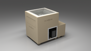 BlueCube LIMITLESS cold plunge tub beige with gel coated tub left front view [bc color=beige screen=frame deck=none tub=gel-coated view=fl]