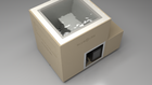 BlueCube LIMITLESS cold plunge tub beige with gel coated tub top down view [bc color=beige screen=frame deck=none tub=gel-coated view=top]