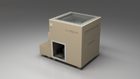 BlueCube LIMITLESS cold plunge tub beige with hempcarbon tub left back view [bc color=beige screen=frame deck=none tub=hempcarbon view=bl]