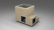 BlueCube LIMITLESS cold plunge tub beige with hempcarbon tub right front view [bc color=beige screen=frame deck=none tub=hempcarbon view=fr]