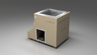 BlueCube LIMITLESS cold plunge tub beige left back view [bc color=beige screen=frame deck=none tub=stainless view=bl]