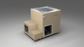 BlueCube LIMITLESS cold plunge tub beige right back view [bc color=beige screen=frame deck=none tub=stainless view=br]