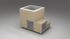 BlueCube LIMITLESS cold plunge tub beige with perforated screens with gel coated tub right front view [bc color=beige screen=screen deck=none tub=gel-coated view=fr]