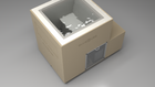 BlueCube LIMITLESS cold plunge tub beige with perforated screens with gel coated tub top down view [bc color=beige screen=screen deck=none tub=gel-coated view=top]