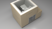 BlueCube LIMITLESS cold plunge tub beige with perforated screens with gel coated tub top down view [bc color=beige screen=screen deck=none tub=gel-coated view=top]