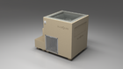 BlueCube LIMITLESS cold plunge tub beige with perforated screens with hempcarbon tub left back view [bc color=beige screen=screen deck=none tub=hempcarbon view=bl]