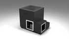 BlueCube LIMITLESS cold plunge tub black with carbon fiber tub right front view [bc color=black screen=frame deck=none tub=carbon-fiber view=fr]