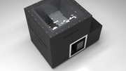 BlueCube LIMITLESS cold plunge tub black with carbon fiber tub top down view [bc color=black screen=frame deck=none tub=carbon-fiber view=top]