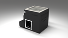 BlueCube LIMITLESS cold plunge tub black with gel coated tub left back view [bc color=black screen=frame deck=none tub=gel-coated view=bl]