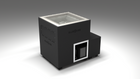 BlueCube LIMITLESS cold plunge tub black with gel coated tub left front view [bc color=black screen=frame deck=none tub=gel-coated view=fl]