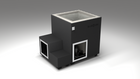 BlueCube LIMITLESS cold plunge tub black with gel coated tub right back view [bc color=black screen=frame deck=none tub=gel-coated view=br]