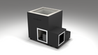 BlueCube LIMITLESS cold plunge tub black with gel coated tub right front view [bc color=black screen=frame deck=none tub=gel-coated view=fr]